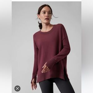 Athleta Coaster Luxe Sweatshirt in Spiced Cabernet